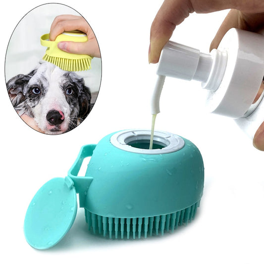 Bathroom Dog, Cat Bath Massage Gloves Brush Soft Safety Silicone